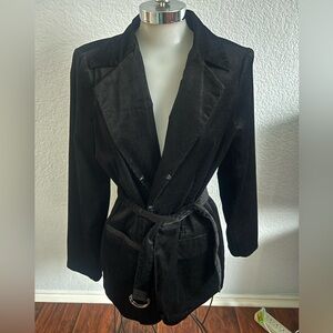 PAIGE Elegant Black Wrap Blazer